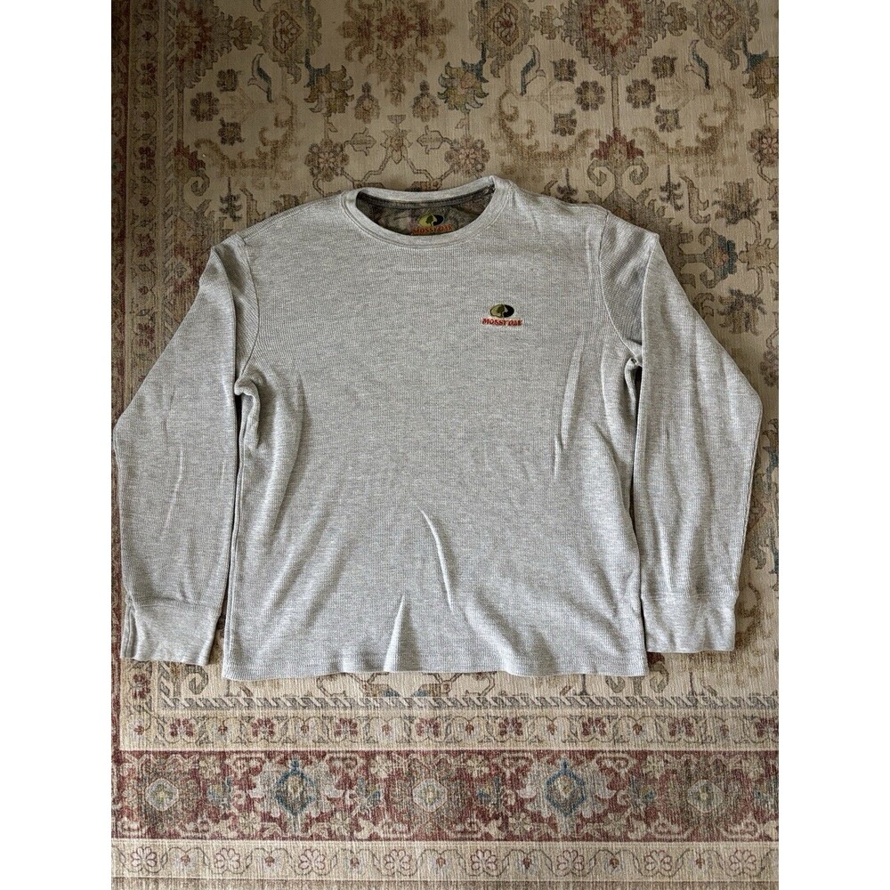 Mossy Oak Shirt Mens Large Brown Thermal Henley Long Sleeve Hunting Outdoor